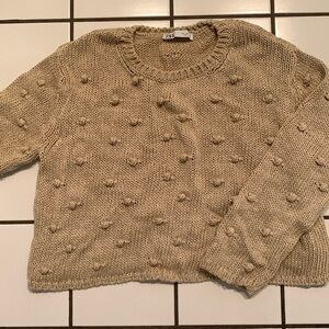 Tan sweater with bobbles